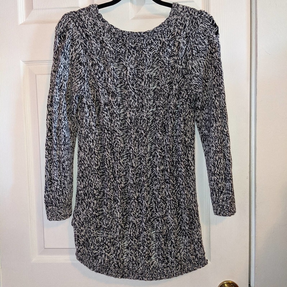 H&M Women's Navy Blue and White Long Sleeve Sweater Top S - Picture 12 of 12